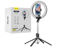 Blavec Selfie Ring lamp Aura LED Ring P-55 25cm tripod + remote control + 2,3 metres (RLP55-TRB23) juodos spalvos