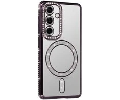 Bling Magsafe dėklas skirtas Samsung Galaxy A57 5G violetinės spalvos