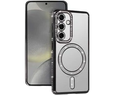 Bling Magsafe dėklas skirtas Samsung Galaxy A57 5G juodos spalvos