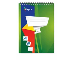 *Bloknotas A5 70lapų su spirale viršuje, linija Forpus!