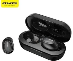 AWEI ausinės Bluetooth 5.0 T16 TWS juodos spalvos