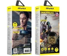 AWEI Bluetooth 5.0 T28 Pro TWS ausinės + docking station juodos spalvos