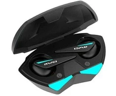 Bluetooth 5.0 TWS Žaidimų ausinės + AWEI Docking Station (T23) juodos spalvos