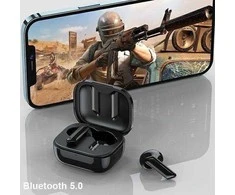 Bluetooth 5.1 TWS ausinės + AWEI Docking Station (T36) juodos spalvos