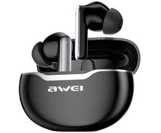 Bluetooth 5.3 TWS ausinės + AWEI Docking Station (T50) juodos spalvos