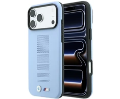 BMW M Mėlyna Perfo metalinis logotipas MagSafe dėklas, skirtas iPhone 18 Pro Max / 17 Pro Max, mėlynas