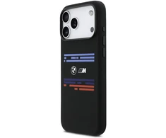 BMW M Silicon Horizontal Line MagSafe dėklas iPhone 17 Pro Max juodos spalvos
