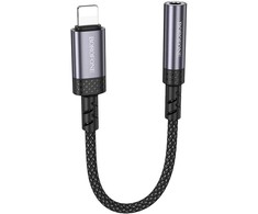 Borofone Adapteris BV24 Graceful - Lightning į jack 3,5mm - pilkos spalvos