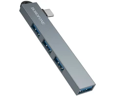 Borofone Adapteris HUB FH1A 4 in 1 – Type C to 3xUSB 2.0 + USB 3.0 – pillows spalvos