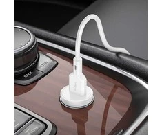 Automobilinis įkroviklis Borofone BZ18 Quick Charge 3.0 18W + MicroUSB baltas