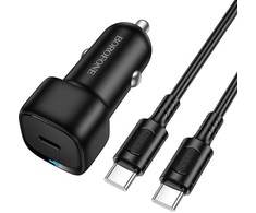 Borofone automobilinis įkroviklis BZ34A Cloud - Type C - PD 20W su Type C į Type C juodos spalvos