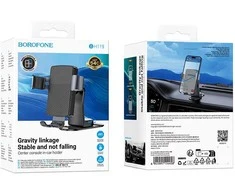 Borofone automobilinis laikiklis BH119 Refined gravitacinis przyklejany juodos spalvos