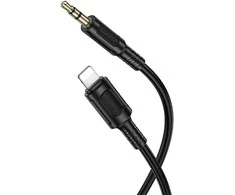 Borofone Cable AUX BL25 Nice – Lightning to jack 3,5mm – 1 metre juodos spalvos
