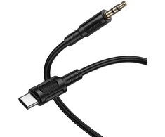Borofone Cable AUX BL25B Nice – Type C to jack 3,5mm – 1 metre juodos spalvos