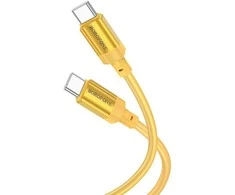 Oem Borofone kabelis BX108 Start – Type C į Type C – 60W 3A 1 metras auksinis