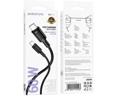 Borofone kabelis BX111 Feliz – Type C į Type C – 60W 3A 1 metras juodos spalvos