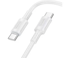 Borofone kabelis BX111 Feliz – Type C į Type C – 60W 3A 1 metras baltos spalvos