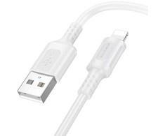 Oem Borofone kabelis BX111 Feliz – USB į Lightning – 2,4A 1 metras baltos spalvos