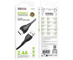 Borofone kabelis BX121 Energy – USB į Micro USB – 2,4A 1 m juodos spalvos