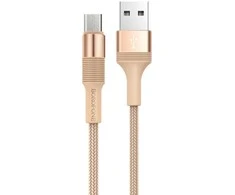 Oem Borofone Kabelis BX21 Outstanding – USB į Micro USB – 2,4A 1 metras aukso spalvos