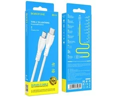 Borofone kabelis BX51 Triumph – Type C į Lightning – 2,4A 1 metras baltos spalvos