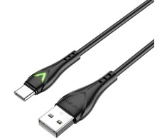 Oem Borofone kabelis BX65 Bright – USB į Type C – 2A 1 metras juodos spalvos