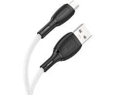 Oem Borofone Kabelis BX86 Advantage – USB į Micro USB – 2,4A 1 metras baltos spalvos