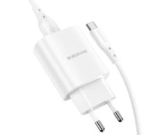 Dėklas Oem Borofone Laidinis įkroviklis BN1 Innovative – USB – 2,1A su USB į Type C baltos spalvos