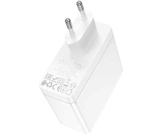 Borofone Laidinis įkroviklis BN11 Imperial – USB + 2xType C – QC 3.0 PD 100W baltos spalvos