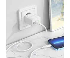 Įkroviklis Borofone BN9 35W 2xUSB-C baltas