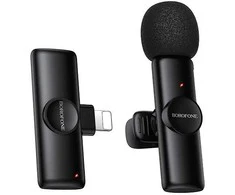 Borofone Lavalier wireless microphone BFK16 Winner Lightning juodas