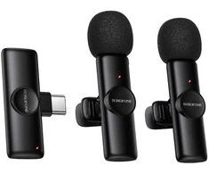 Borofone Lavalier wireless microphone BFK16A Winner Type C juodas – 2 pieces