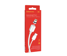 Borofone Magnetic BX57 Žaibo kabelis 100 cm baltas