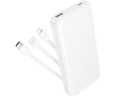Borofone Power Bank 10000mAh BJ79 Clever – USB – with Type C and Lightning cables baltos spalvos