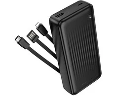 Oem Borofone Power Bank 20000mAh BJ79A Clever – USB – with Type C and Lightning cables juodos spalvos