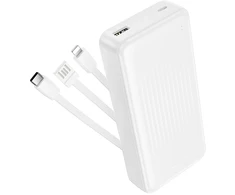 Borofone Power Bank 20000mAh BJ79A Clever – USB – with Type C and Lightning cables baltos spalvos