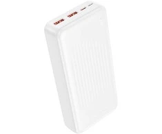 Oem Borofone Power Bank 20000mAh BJ80A Clever – 2xUSB + Type C – QC 3.0 22,5W + PD 20W baltos spalvos