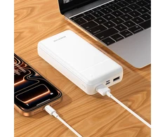 Borofone Power Bank 20000mAh BJ88A Clever – 2xUSB – baltos spalvos