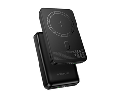 Borofone Power Bank 5000mAh BJ82 Dawn – USB – magnetic with induction charging juodos spalvos