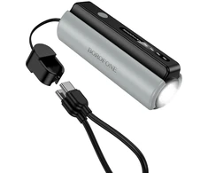 Borofone Power Bank 5000mAh BJ87 Star – Typ C – with flashlight juodos spalvos