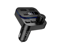 Borofone Transmitter FM BC61 Ocean MP3, Bluetooth – 2xUSB + Type C – PD 45W juodos spalvos