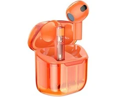 Ausinės Oem Borofone TWS Bluetooth Earphones BW23 Crystal Bean Transparent Edition oranžinės spalvos
