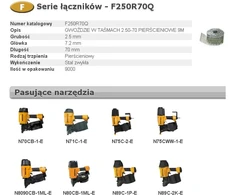 21119 Vinys Bostitch F250R70Q; 2,5x70 mm; 15°; 9000 vnt.
