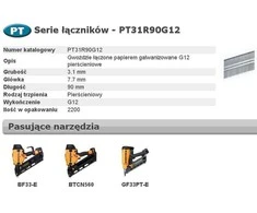 Vinys Bostitch; 3,1x90 mm; 33°; 2200 vnt.; rifliuotu koteliu; galvanizuoti