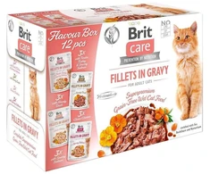 BRIT Care fillets in gravy box – šlapias pašaras katei – 12x85g