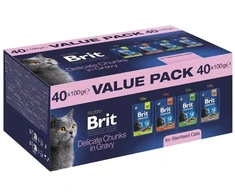 BRIT Premium by Nature Value pack Sterilised Box – šlapias kačių maistas – 40x100g