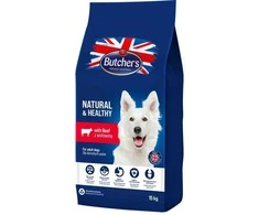 Šunų maistas - Butcher's Natural &amp; Healthy Sausas Šunų Maistas Su Jautiena, 24% Baltymų, 15kg