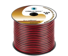 Cabletech Kabelis głośnikowy 1,0mm juoda-raudona