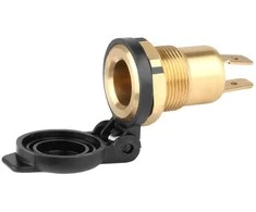 Carmotion Lizdas maitinimo automobilinis žalvarinis su dangteliu 12/24V 15A