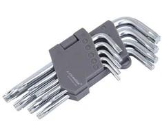 Carmotion Raktų šešiakampių žvaigždučių lenktų rinkinys 9vnt T10-T50mm 130mm
